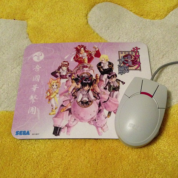 Sakura Taisen LE mouse pad & Segasaturn mouse, circa 1996. Never been used until today.