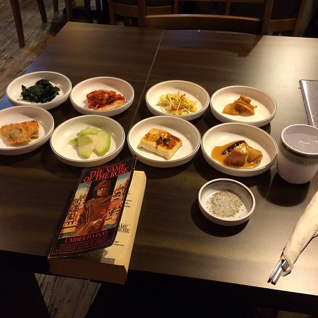 A silly amount of banchan, just for me.